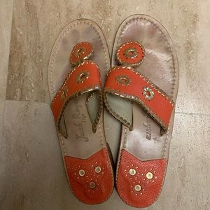 Jack Rogers Eyelet Thong Sandals, Size 7